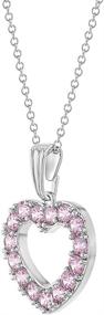 img 3 attached to 💖 Charming Rhodium Plated Pink Cubic Zirconia Heart Pendant Necklace - Ideal Jewelry Gift for Little Girls and Young Teens