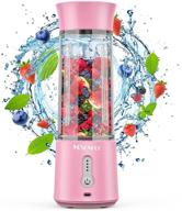 🍓 mosunece portable blender: 17 oz personal blender for shakes and smoothies, fruit juice - usb rechargeable mixer for sports, office, travel, gym (pink) логотип