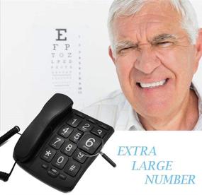 img 3 attached to 📞 KerLiTar LK-P02B Amplified Big Button Landline Phones for Seniors: Ideal Low Vision and Hearing Impaired Aids with Loud Handsfree Speakerphone Telephone Landline Wall Phone in Black