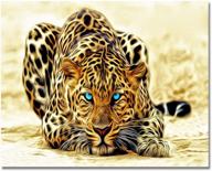 🎨 liudao leopard paint by number kit 16x20 inches - complete with brushes, acrylic pigments, and canvas, frameless logo