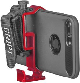 img 3 attached to 📱 GRIPT Smartphone Hand Grip - Pocket Tripod Adapter, iPhone Grip and Video Accessory Mount - Red