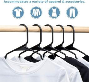 img 3 attached to 👕 50 Pack of Black Plastic Clothes Hangers - Lightweight, Non-Slip, Space-Saving Notched Hangers for Adults, Everyday Use & Closet Organization - Heavy Duty Standard Cloth Hangers - Thin and Slim