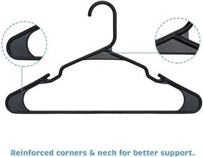 img 2 attached to 👕 50 Pack of Black Plastic Clothes Hangers - Lightweight, Non-Slip, Space-Saving Notched Hangers for Adults, Everyday Use & Closet Organization - Heavy Duty Standard Cloth Hangers - Thin and Slim