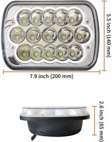 img 2 attached to ROLINGER 2PCS H6054 LED Headlights: Upgraded Auto Head Lamp Replacement with Hi/Low Sealed Beam, Blue DRL Lights - Compatible with Jeep Wrangler YJ XJ Cherokee E250 Chevy Van Truck Toyota Mr2