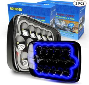 img 3 attached to ROLINGER 2PCS H6054 LED Headlights: Upgraded Auto Head Lamp Replacement with Hi/Low Sealed Beam, Blue DRL Lights - Compatible with Jeep Wrangler YJ XJ Cherokee E250 Chevy Van Truck Toyota Mr2