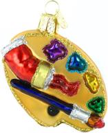 🎨 christmas tree ornaments: glass blown artist's palette - old world christmas collection logo