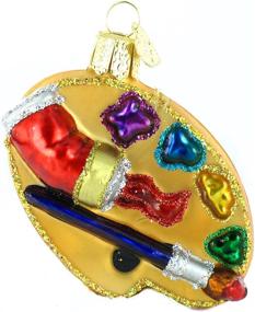 img 4 attached to 🎨 Christmas Tree Ornaments: Glass Blown Artist's Palette - Old World Christmas Collection