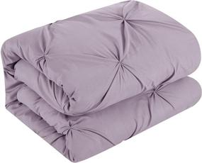 img 1 attached to 🌸 Luxuriously Lavender: Chic Home 4 Pc Daya Pinch Pleated Queen Duvet Set