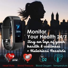 img 3 attached to MCNNADI Fitness Tracker with Blood Pressure, Heart Rate, Oxygen Level, Temperature Monitoring & Sleep Tracking - Includes 4 Additional Straps. Customizable Face, Activity Tracking, Remote Camera Control, Waterproof Pedometer Watch