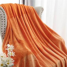 img 2 attached to 🥕 Cozy Carrot Orange Flannel Fleece Blanket - Soft & Warm Twin Size Microfiber Plush Blanket for Bed or Sofa