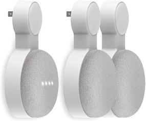 img 4 attached to Space-Saving Outlet Wall Mount Holder for Google 🔌 Home Mini and Nest Mini - Cord Management (3 Pack)