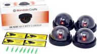 enhance security on a budget: premium fake security camera set of 4 with flashing red led light - ideal for indoor & outdoor home or business surveillance by mandala crafts logo