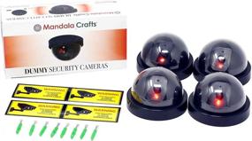 img 4 attached to Enhance Security on a Budget: Premium Fake Security Camera Set of 4 with Flashing Red LED Light - Ideal for Indoor & Outdoor Home or Business Surveillance by Mandala Crafts