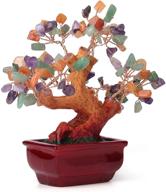 🌈 exquisite sansheng natural colored crystal tree: decorative bonsai with rainbow mixed gem amethyst, quartz cluster base – a unique financial sculpture логотип