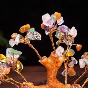 img 3 attached to 🌈 Exquisite Sansheng Natural Colored Crystal Tree: Decorative Bonsai with Rainbow Mixed Gem Amethyst, Quartz Cluster Base – A Unique Financial Sculpture