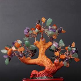 img 1 attached to 🌈 Exquisite Sansheng Natural Colored Crystal Tree: Decorative Bonsai with Rainbow Mixed Gem Amethyst, Quartz Cluster Base – A Unique Financial Sculpture