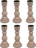 wholesale pack of 6 unfinished wooden candlesticks with metal cup center by creative hobbies - 4 inch tall candle holders logo
