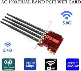 img 2 attached to 📶 OSGEAR 1900Mbps Wireless Network Card Adapter - PCI-E WiFi WLAN - Four 4 Antennas - Enhance Coverage - 802.11a/b/g/n/ac - 600+1300Mbps - Desktop PC