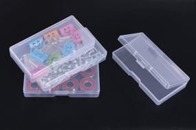 img 2 attached to 📦 Pack of 4 Mini Skater 3.52 x 1.8 x 0.55 Inch Clear Plastic Boxes with Lid - High Transparency Storage Cases for Small Parts, Cotton Swabs, and Ornaments