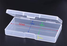 img 3 attached to 📦 Pack of 4 Mini Skater 3.52 x 1.8 x 0.55 Inch Clear Plastic Boxes with Lid - High Transparency Storage Cases for Small Parts, Cotton Swabs, and Ornaments