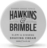 🪒 hawkins and brimble shaving cream 100ml: male shave soap lotion for good lather, lightly fragranced with a nice aroma - effective shaving product logo