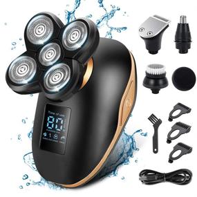 img 4 attached to 🪒 Apark 5 in 1 Electric Shavers for Men: Ultimate Bald Head Shavers with LED, Cordless, Rechargeable & Wet/Dry Abilities - Grooming Kit for a Perfect Shave (Gold)