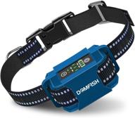 🐶 domfish dog bark collar: vibration, sound, and static shock, humane anti-barking collar with 6 adjustable sensitivity levels for small, medium, large dogs - blue logo