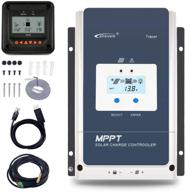🔆 epever 60a mppt solar charge controller 12v/24v/36v/48v auto with max.pv 150v input, negative ground solar panel charge regulator including mt50 remote meter, temperature sensor (rts), and pc communication cable rs485 logo