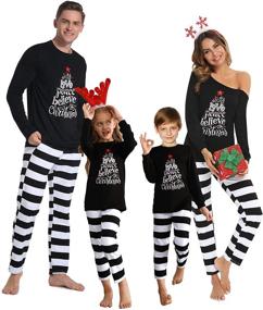 img 4 attached to LYHNMW Christmas Matching Pajamas Sleepwear Women's Clothing