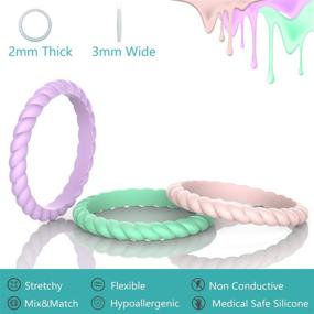 img 3 attached to Zollen Silicone Wedding Stackable Hypoallergenic