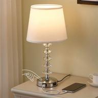 enhance your space with kakanuo white crystal 💡 touch lamp - usb ports, dimmable, led bulb included! логотип