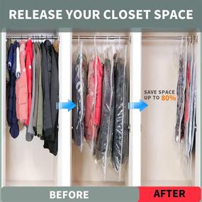 img 2 attached to 🧳 Maximize Closet Space with Meetall 4Pack Hanging Vacuum Storage Bags – Reusable & Compressed Bags with Hangers. Includes 2pcs in 26.3x35.4inch (67x90cm) and 2pcs in 26.3x43.3inch (67x110cm). Compatible with Any Vacuum Cleaner.