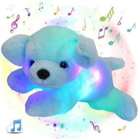img 4 attached to 🐶 15'' Light Up Musical Stuffed Puppy Dog Soft Pillow Plush with LED Night Lights, Lullabies, Singing & Glow-in-the-Dark - Birthday Gift for Toddler Kids