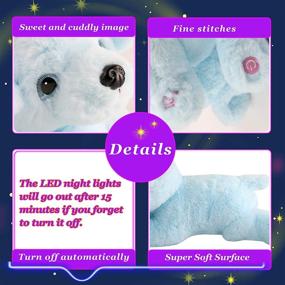 img 1 attached to 🐶 15'' Light Up Musical Stuffed Puppy Dog Soft Pillow Plush with LED Night Lights, Lullabies, Singing & Glow-in-the-Dark - Birthday Gift for Toddler Kids