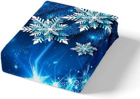 img 1 attached to 🎄 Girls Christmas Tree Duvet Cover - Blue Xmas Theme Bedding Set with Chic Winter Snowflake Pattern - Comforter Cover for Girls Daughter Bedroom Decor - Girly Glitter Bedspread Cover - King Size 3Pcs