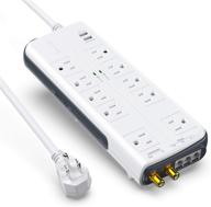 💪 ultimate power solution: bestek 10-outlet 6ft extension cord power strip with usb - surge protector, 4000 joules, dual 2.4a usb charging ports, wide spaced outlet for large plugs - desktop charging station logo