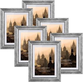 img 4 attached to 🖼️ Rempry 6 Pack 5x7 Picture Frames: Distressed Silver Wall/Tabletop Display, Versatile 7x5 Family Photo Frames