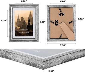 img 3 attached to 🖼️ Rempry 6 Pack 5x7 Picture Frames: Distressed Silver Wall/Tabletop Display, Versatile 7x5 Family Photo Frames