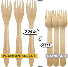 img 2 attached to 🌱 All-Natural Large Full-Size Disposable Wooden Cutlery Sets - 180 Extra Strong Deluxe Pieces (60 Forks, 60 Spoons, 60 Knives) in Plastic-Free Box - Eco-Friendly, Biodegradable, and Compostable Birch Wood