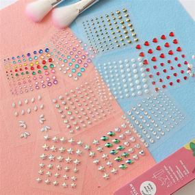 img 2 attached to 🌈 OASMU Halloween Rainbow Face Gems: 10 Sheets Rhinestone Stickers for Festival Accessory, Women's Eye Body Face Decoration & Nail Art
