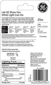 img 3 attached to 💡 GE Globe Light Bulbs (25 Watt) - Find Crystal Clear, 195 Lumen, Candelabra Base Vanity Light Bulbs - 2-Pack