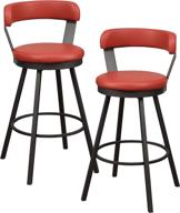 🪑 lexicon hoisington swivel pub height chairs (set of 2), 30.5" seat height, red логотип