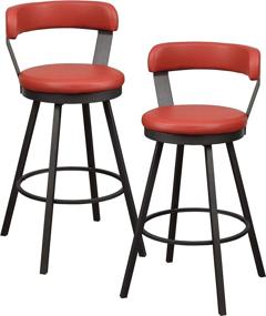 img 4 attached to 🪑 Lexicon Hoisington Swivel Pub Height Chairs (Set of 2), 30.5" Seat Height, Red