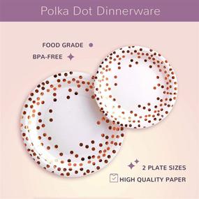 img 1 attached to Rose Gold Party Supplies: 250pcs Disposable Plates & Napkins for Any Occasion