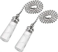 🔆 pack of 2 clear glass pendant lighting fans with 12 inch brushed nickel beaded pull chain from uxcell логотип