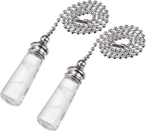 img 4 attached to 🔆 Pack of 2 Clear Glass Pendant Lighting Fans with 12 Inch Brushed Nickel Beaded Pull Chain from uxcell