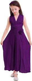 img 4 attached to Sleeveless Bridesmaid Dresses for Girls - Convertible Transformer Liturgical Clothing