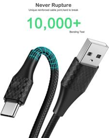 img 3 attached to 🔌 6FT Быстрая Зарядка USB Type C Кабель, Набор из 5 шт. USB-A to USB-C Быстрый Зарядной Кабель для Samsung Galaxy S20 S10 S10E S9 S8 Plus Note 10 9 8, Z Flip, LG V50 V40 V30 V20 - Длинный и Эффективный Зарядный Кабель