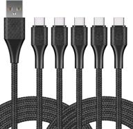 🔌 6ft быстрая зарядка usb type c кабель, набор из 5 шт. usb-a to usb-c быстрый зарядной кабель для samsung galaxy s20 s10 s10e s9 s8 plus note 10 9 8, z flip, lg v50 v40 v30 v20 - длинный и эффективный зарядный кабель логотип