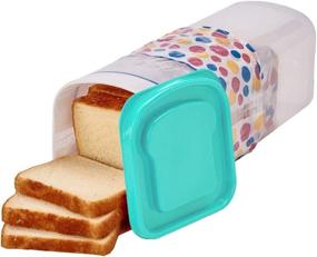 img 4 attached to Buddeez Bread Container: Plastic Storage Keeper with Aqua Lid - Convenient and Stylish Loaf Storage Solution